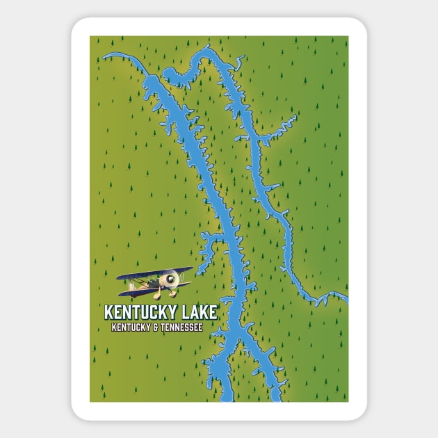 Kentucky Lake map Sticker by nickemporium1